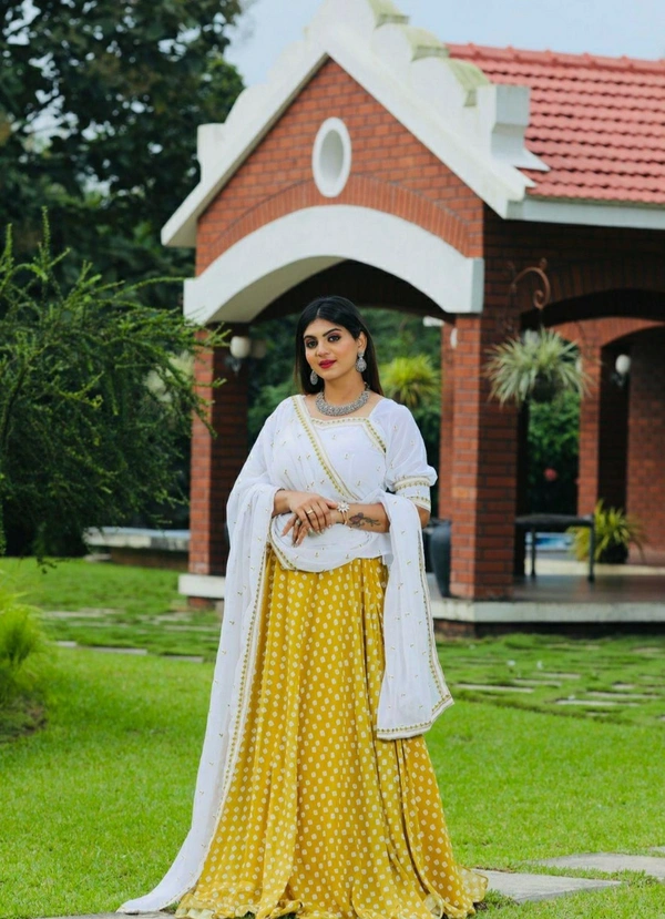 Georgette Top With Lehenga