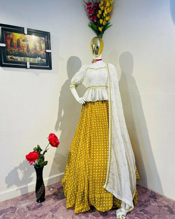 Georgette Top With Lehenga