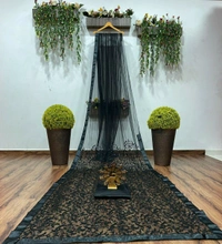 Black Heavy Net Saree
