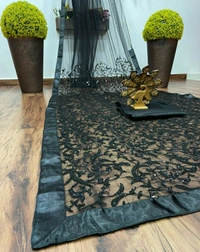 Black Heavy Net Saree