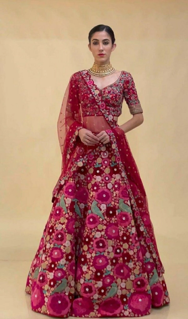 Velvet Lehenga Choli