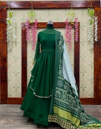 Georgette Gown With Dupatta