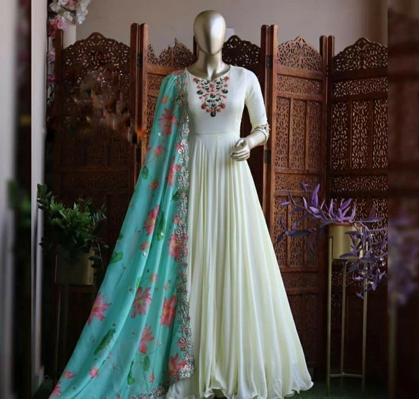 Georgette Gown With Dupatta