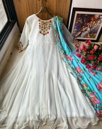 Georgette Gown With Dupatta