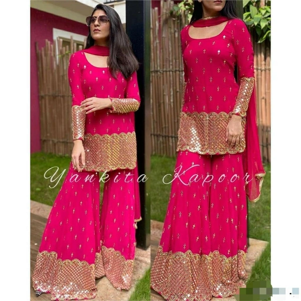 Top-Plazzo-Dupatta Set