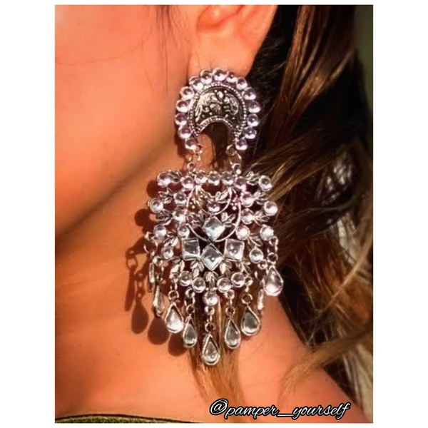 Pamper Yourself  Afgani German Silver Oxidized Jhumki Earrings