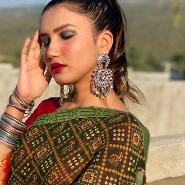 Pamper Yourself  Afgani German Silver Oxidized Jhumki Earrings