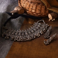 Pamper Yourself  Royal Afghani Style German Silver Oxidized Choker