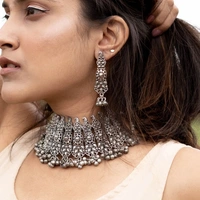 Pamper Yourself  Royal Afghani Style German Silver Oxidized Choker