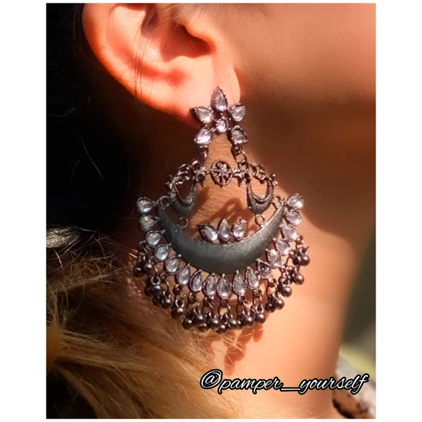 Pamper Yourself  Black Polish Oxidize Peacock Earring