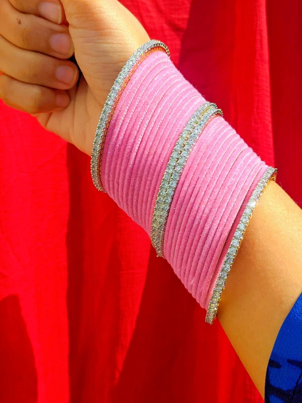 Baby Pink Bangles Set - 2.8
