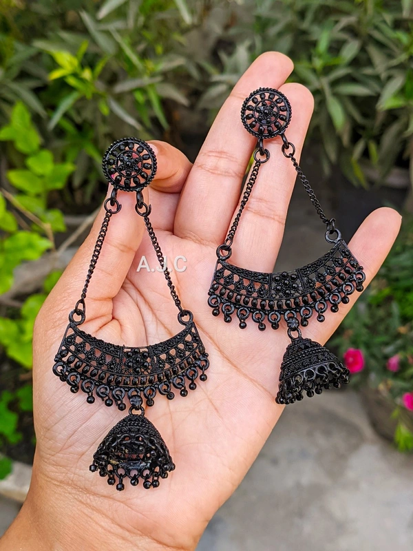 Long Black Jhumka