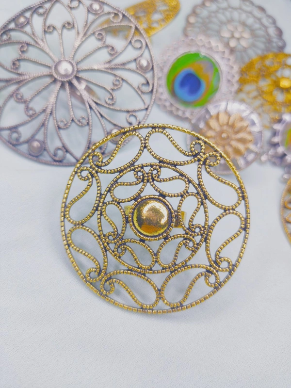 Golden Oxidised Jumbo Ring