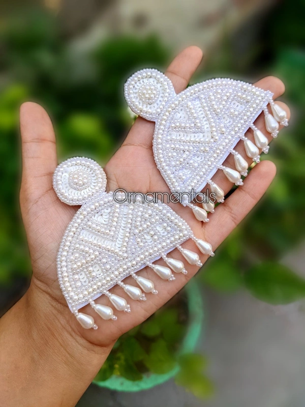 White Handmade Earrings