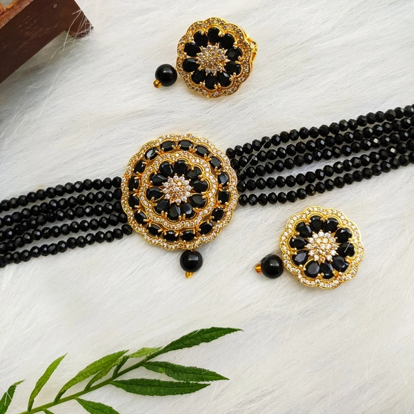 American Diamond Choker - black