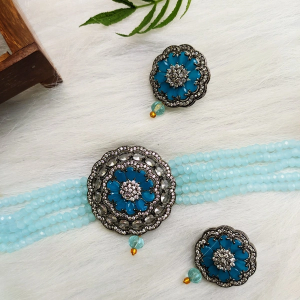 American Diamond Choker - sky