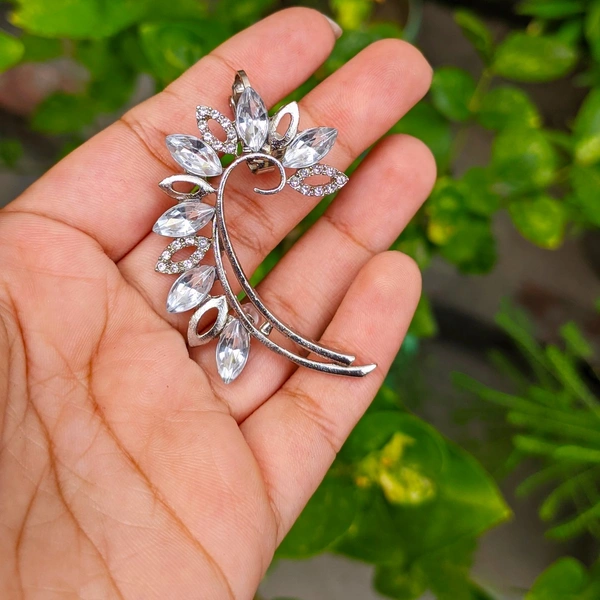 Crystal Earcuff - silver