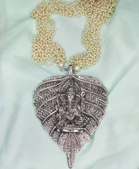 Ganesha pendant Necklace  - golden