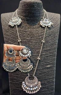 Mirror Long Chain With Earrings