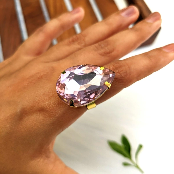 Crystal Ring  - rose pink