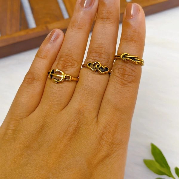 Midi Ring Set Of 3 - golden