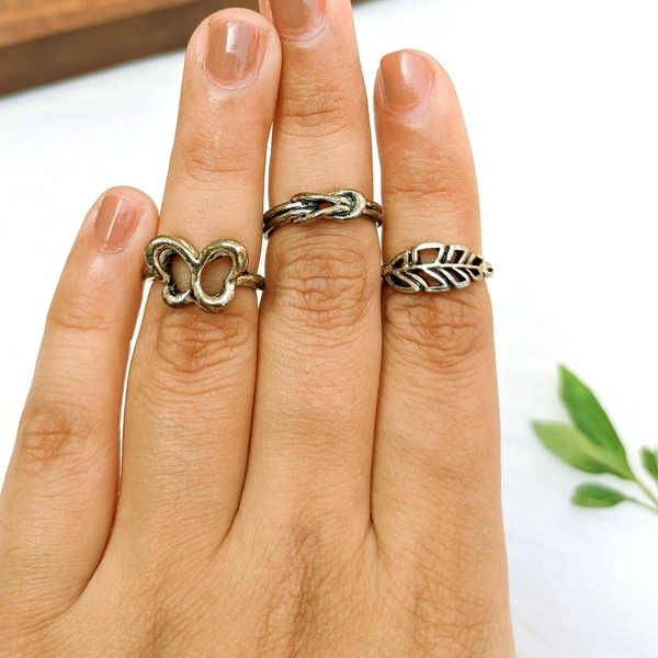 Midi Ring Set Of 3 - silver