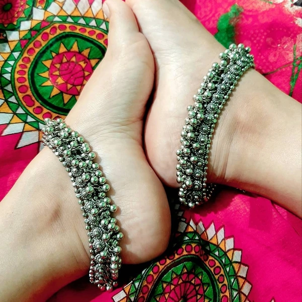 Oxidised Silver Anklets
