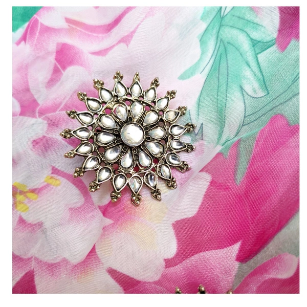 White Kundan Ring 