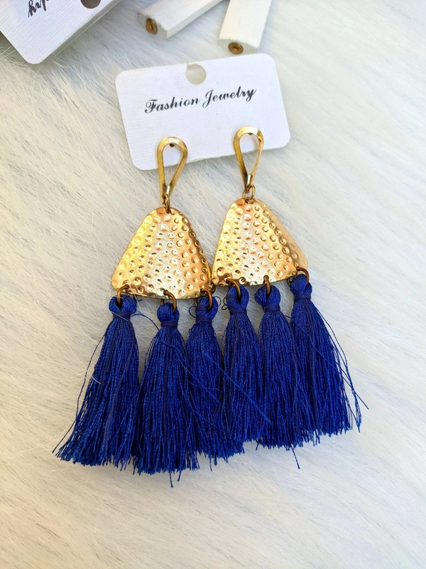 Blue Tassel Earring