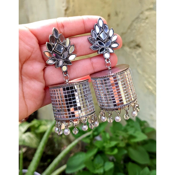 Mirror Cylindrical Jhumki