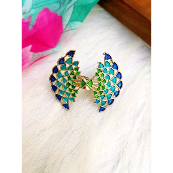 Oxidised Enamel Ring  - adjustable