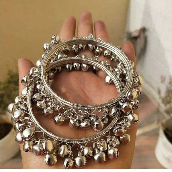 Ghungroo Bangles  - 2.8, Silver 