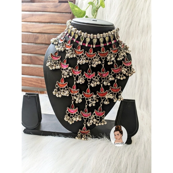 Limited Edition Afgani Choker  - Pink Orange 