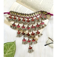 Limited Edition Afgani Choker  - Pink Orange 