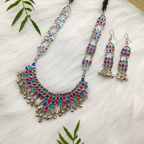 Afgan Look Long Necklace  - Multi
