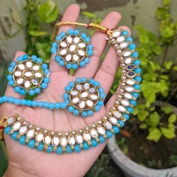 Sheesha Kundan Choker Set  - Red