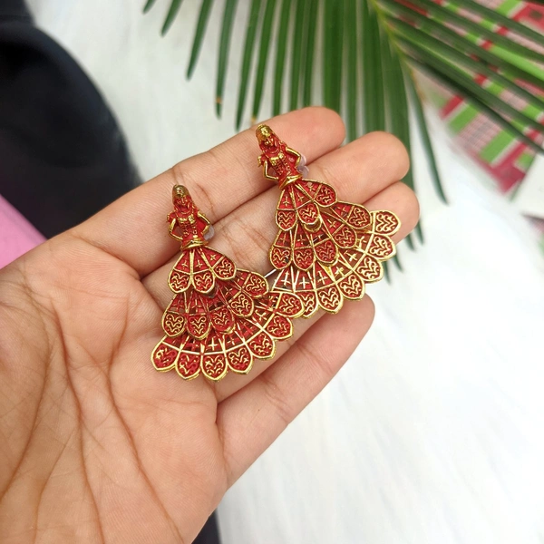 Dancing Doll Earrings  - Red