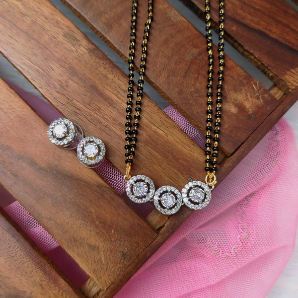 Circle Mangalsutra With Earrings 