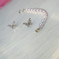 Butterfly Earcuff Style Earrings  - silver
