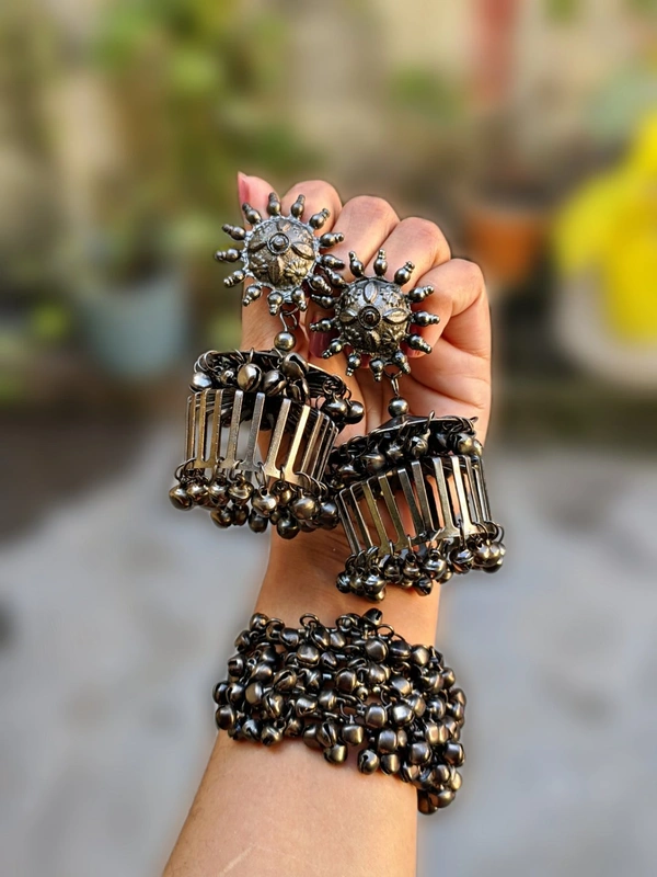 Kala Pinjra- Black Cage Earrings