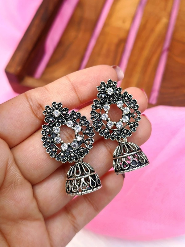 Tiny Jhumki With Stones 