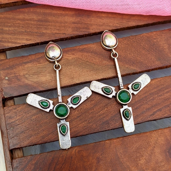 Fan Earrings  - green