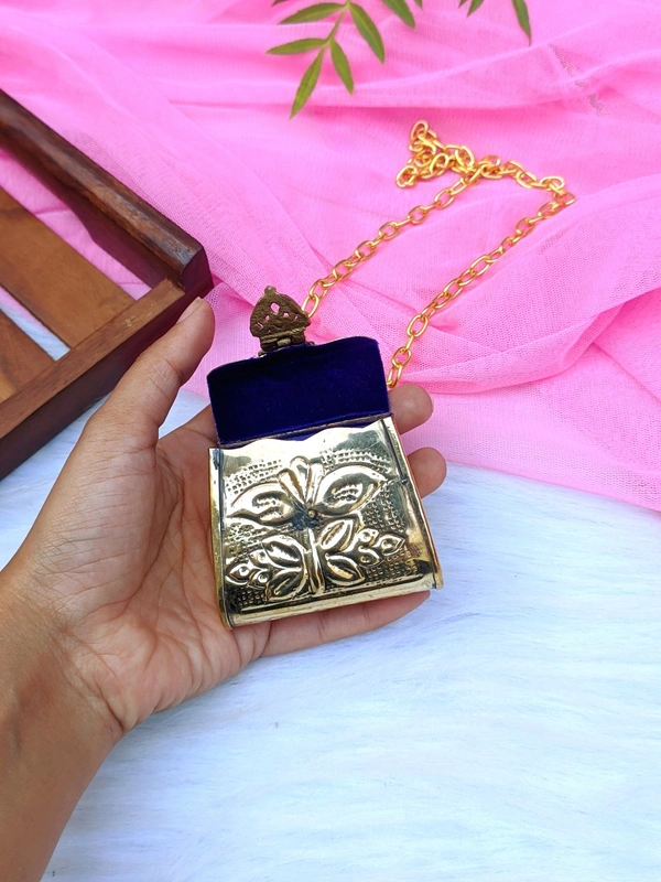 Mini Brass Metal Purse  - Gold