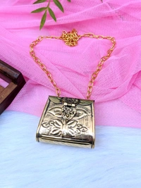 Mini Brass Metal Purse  - Gold