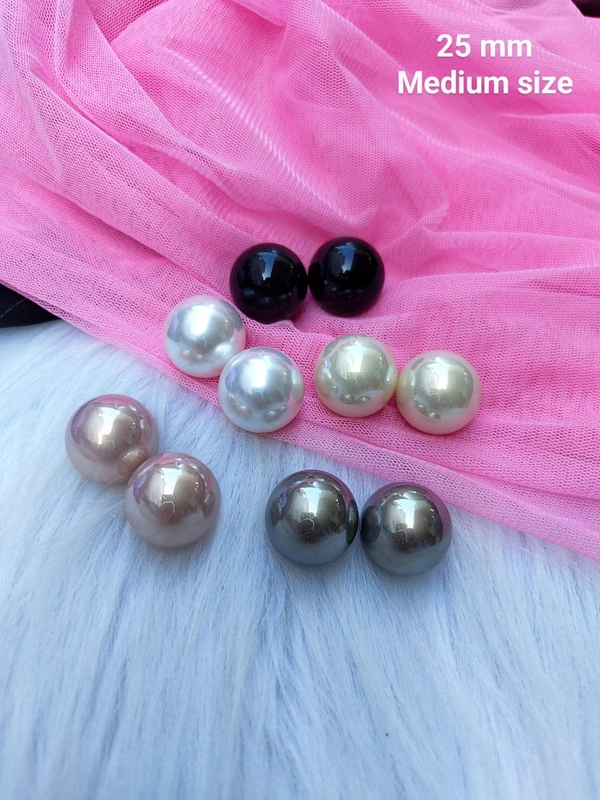 Pearl Studs- 25mm Medium Size  - pearl white