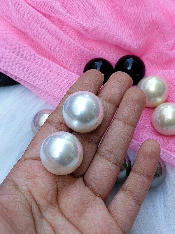 Pearl Studs- 25mm Medium Size  - pearl white
