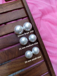 Pearl Studs- 25mm Medium Size  - Cream, 25 mm
