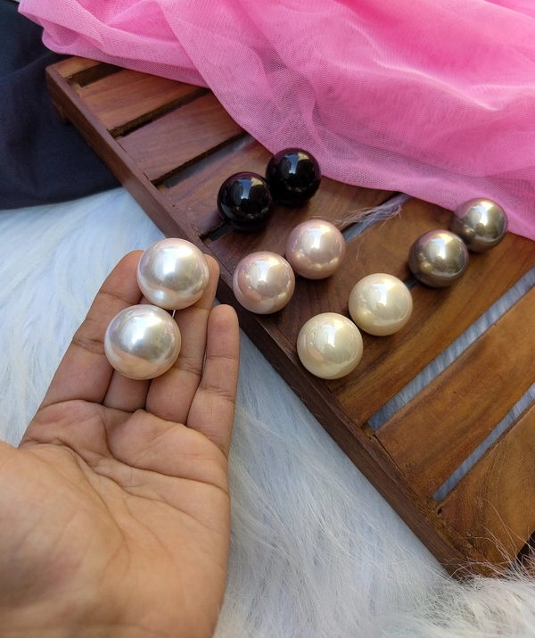 Pearl Studs- 30mm Large Size  - pearl white