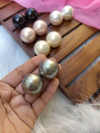 Pearl Studs- 30mm Large Size  - Gray