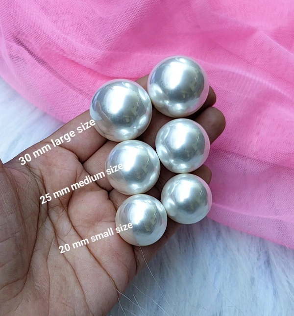 Pearl Studs- 30mm Large Size  - pearl white